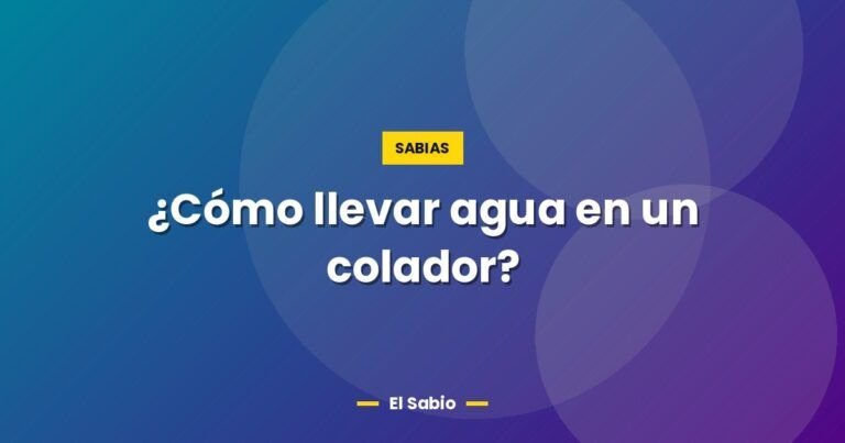 como llevar agua en un colador 5873