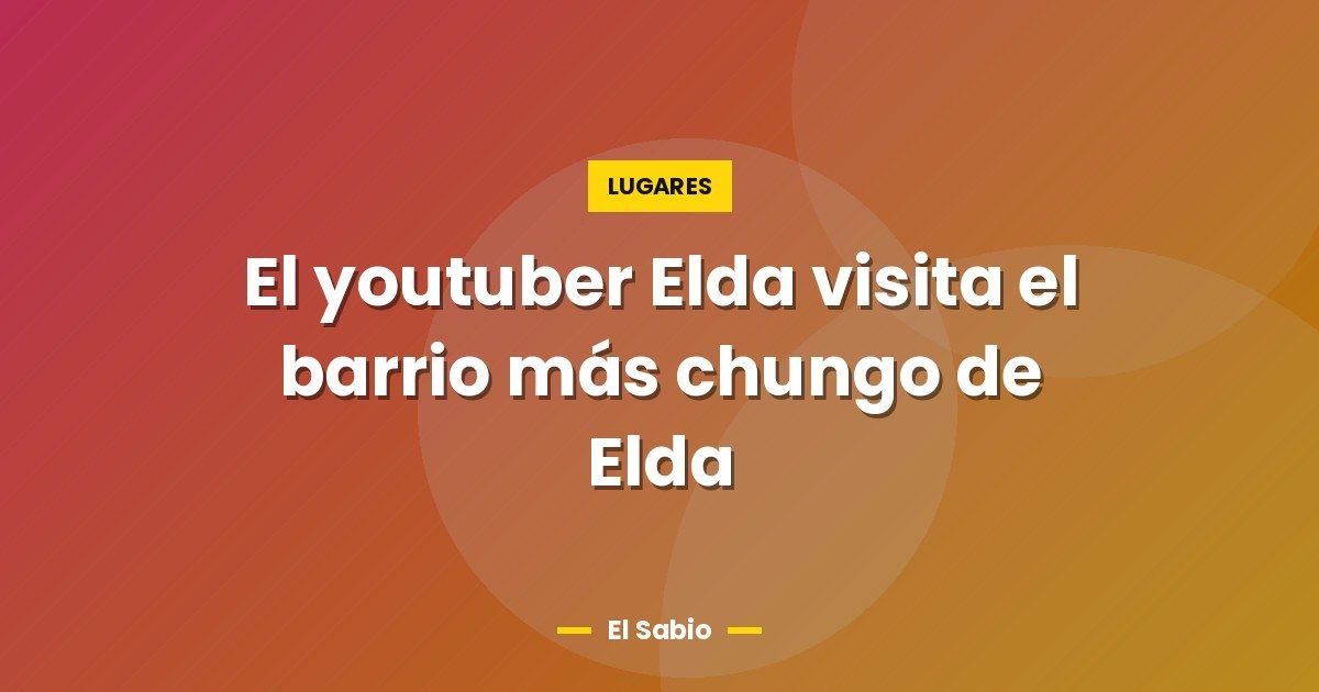 El youtuber Elda visita el barrio más chungo de Elda