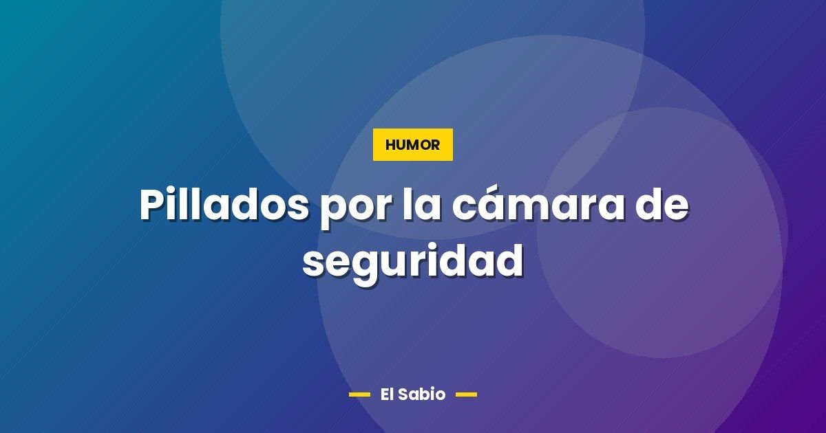 Pillados por la cámara de seguridad 1 Pillados por la cámara de seguridad