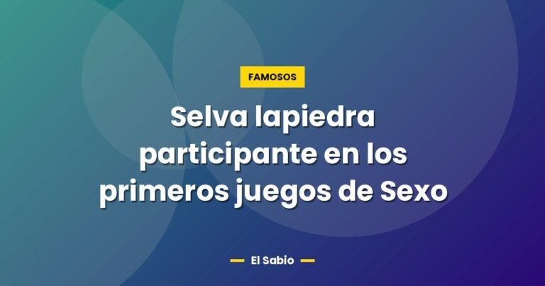 selva lapiedra participante en los primeros juegos de sexo 7526