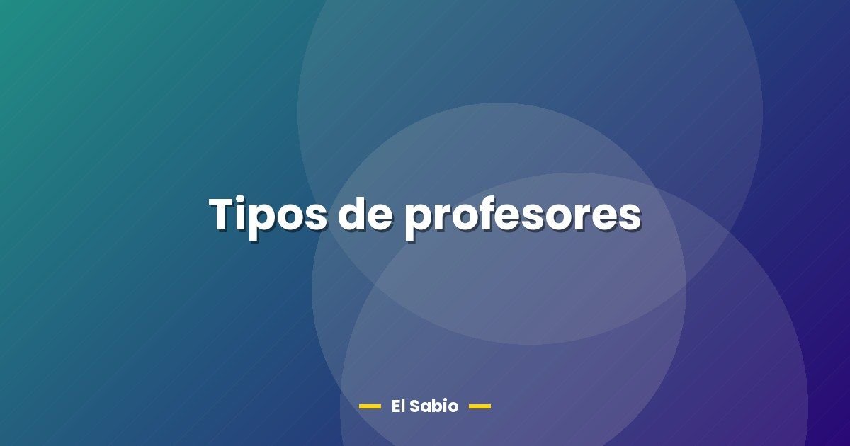 Tipos de profesores 1 Tipos de profesores