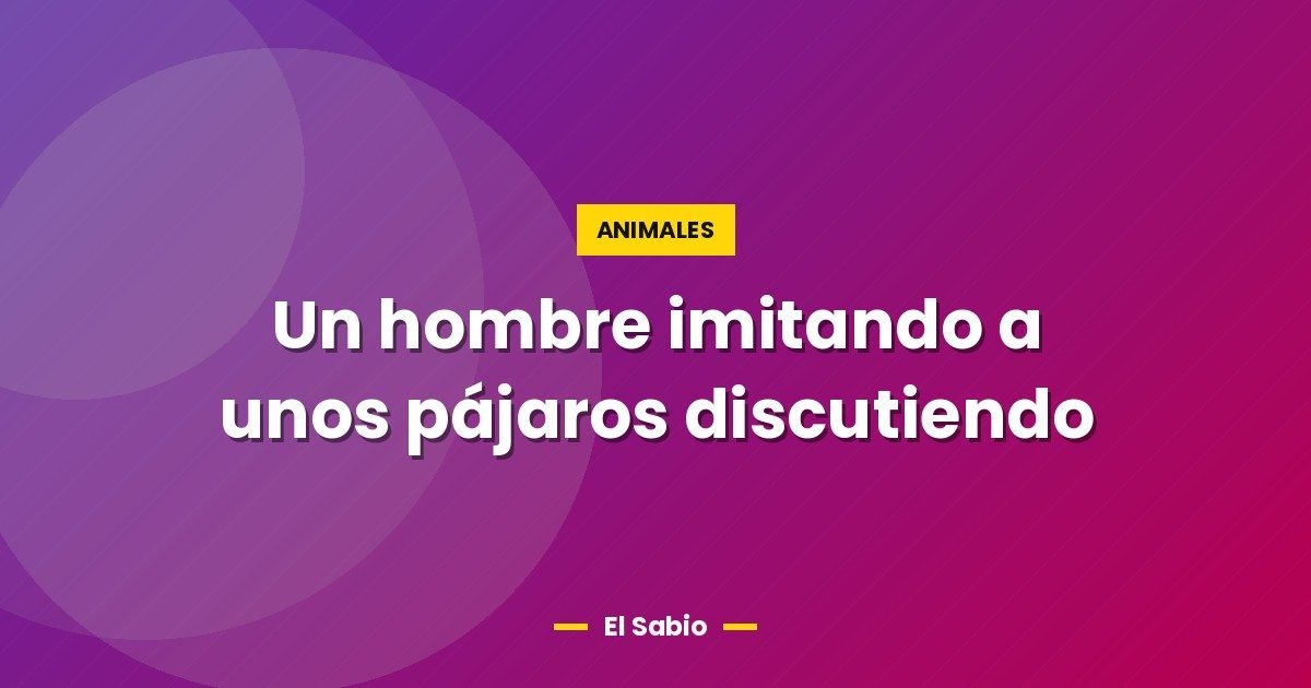 Un hombre imitando a unos pájaros discutiendo