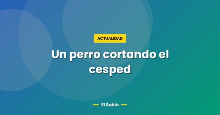 un perro cortando el cesped 2770