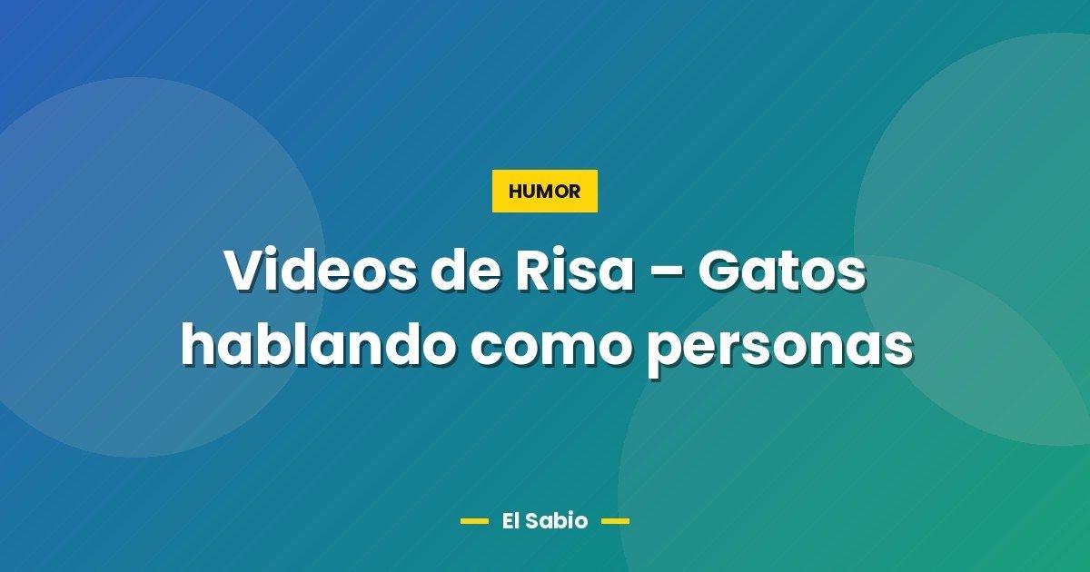 Videos de Risa – Gatos hablando como personas